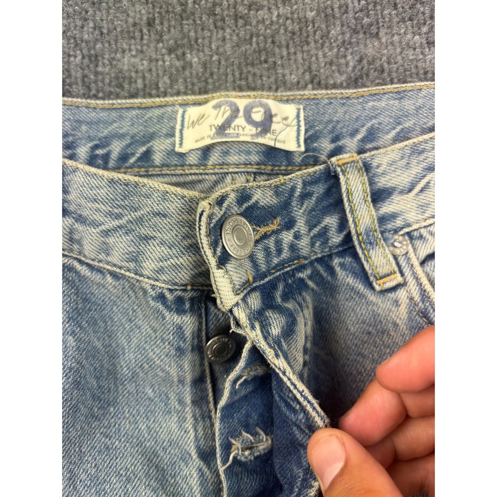 Free People We The Free Jeans Womens 29 Blue Distressed High Rise Straight Leg - Picture 2 of 9